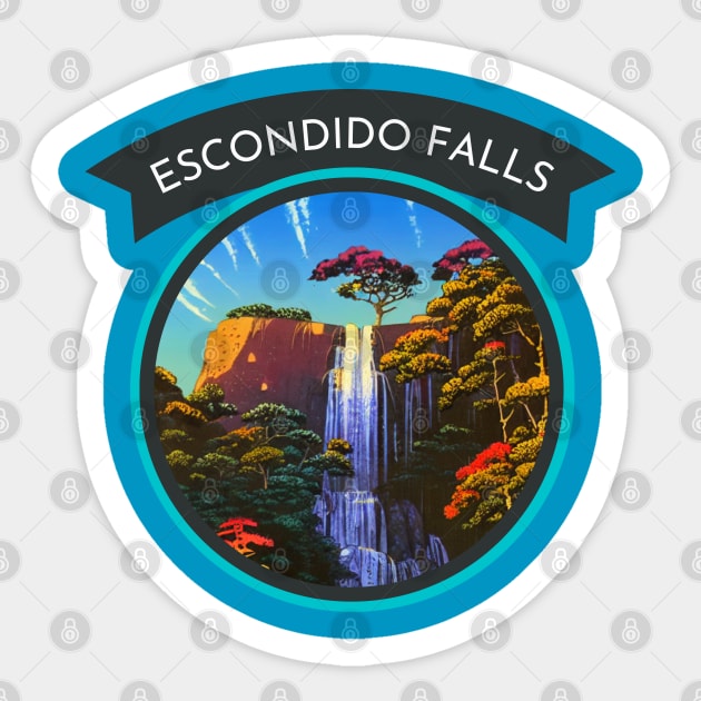 Vintage Escondido Falls at the Malibu Southern California Sticker by Mochabonk